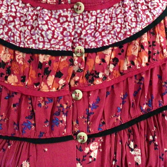 Free People Paloma Printed Blouse Sz XS - Picture 5 of 11